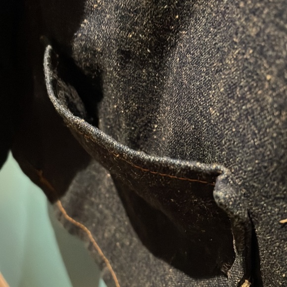 Remington VINTAGE 1970s dagger collar denim shacket ladies 12 - Picture 5 of 6